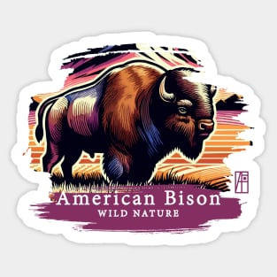 American Bison - WILD NATURE - BISON -11 Sticker